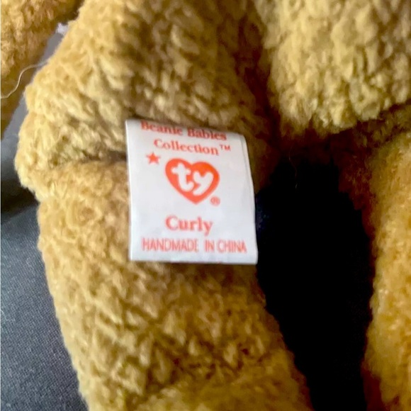 TY Beanie Baby -RARE CURLY Bear w/MANY Errors Including Deutschland 90008 On Tag - Picture 5 of 6